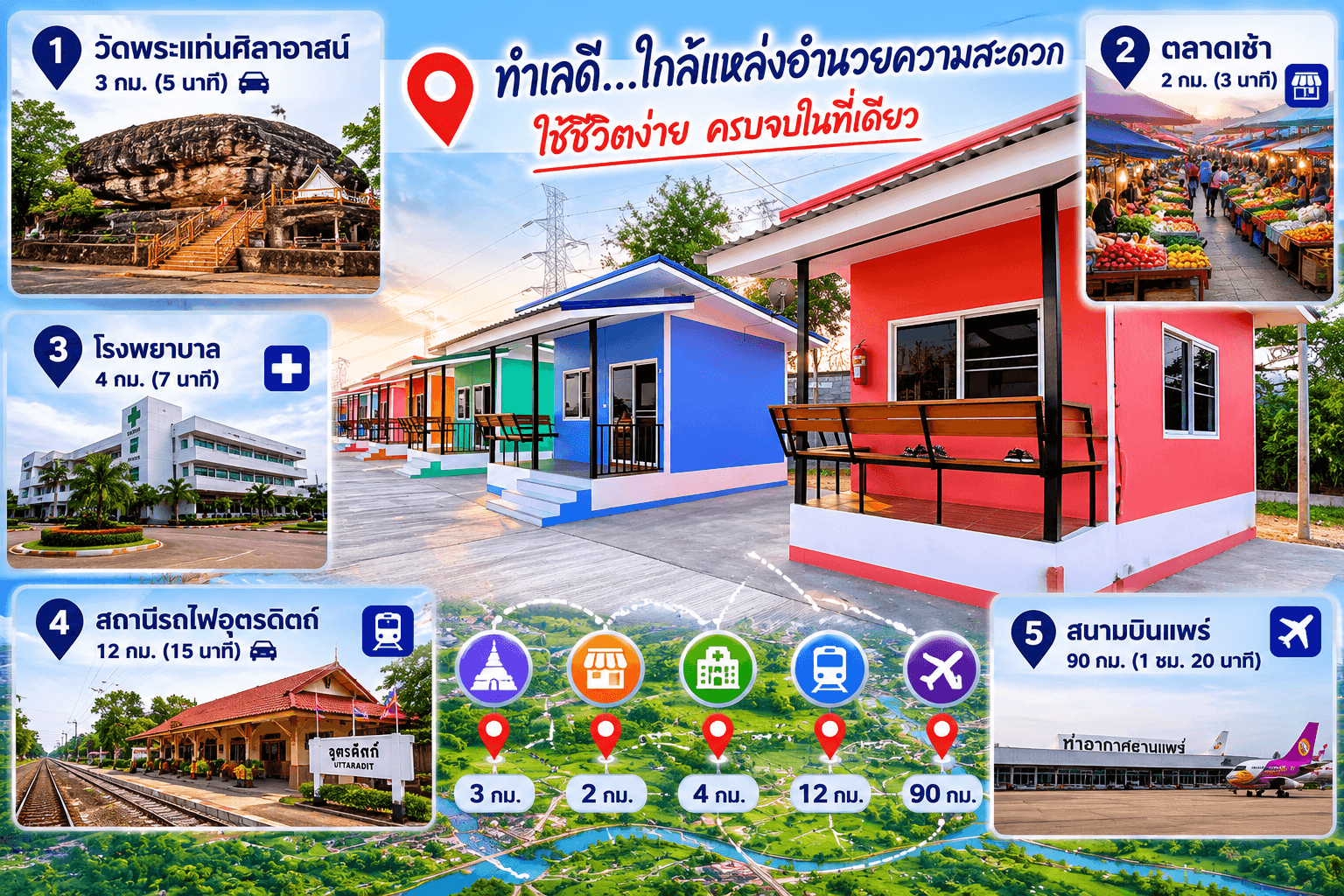 3 กิโลเมตร · 5 นาที จากพระแท่นศิลาอาสน์